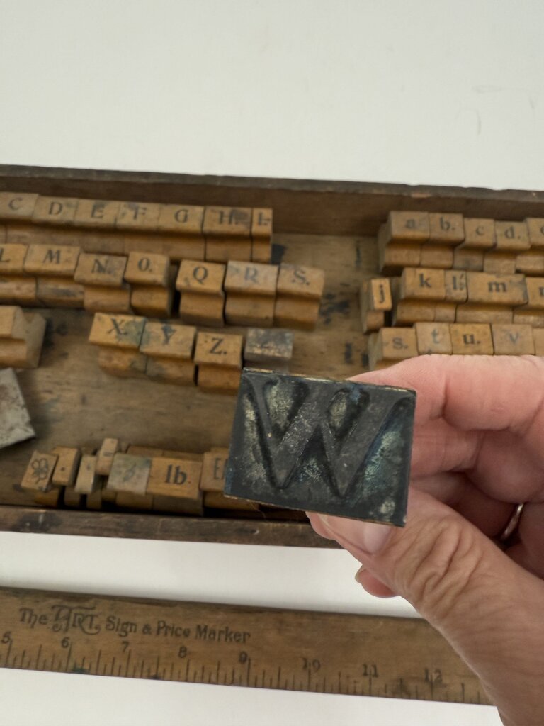 Antique The Art Sign and Price Marker Letter Stamp Set /rw