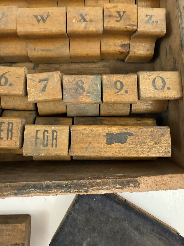 Antique The Art Sign and Price Marker Letter Stamp Set /rw