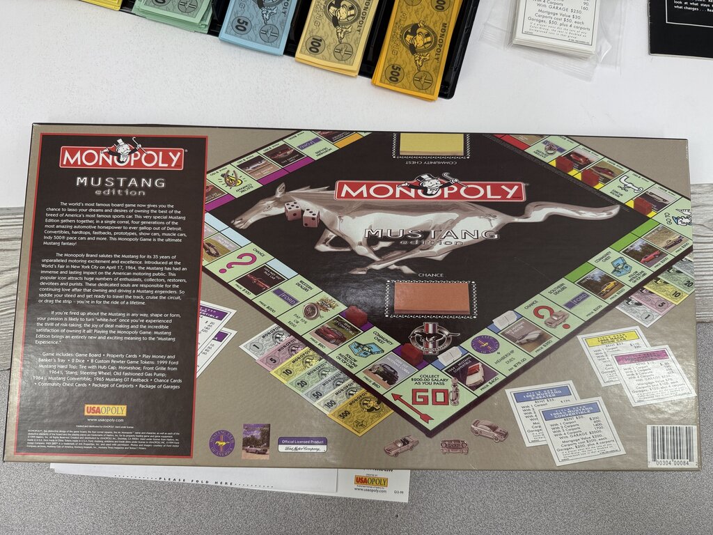 35th Anniversary Mustang Monopoly Board Game 1999 /rb
