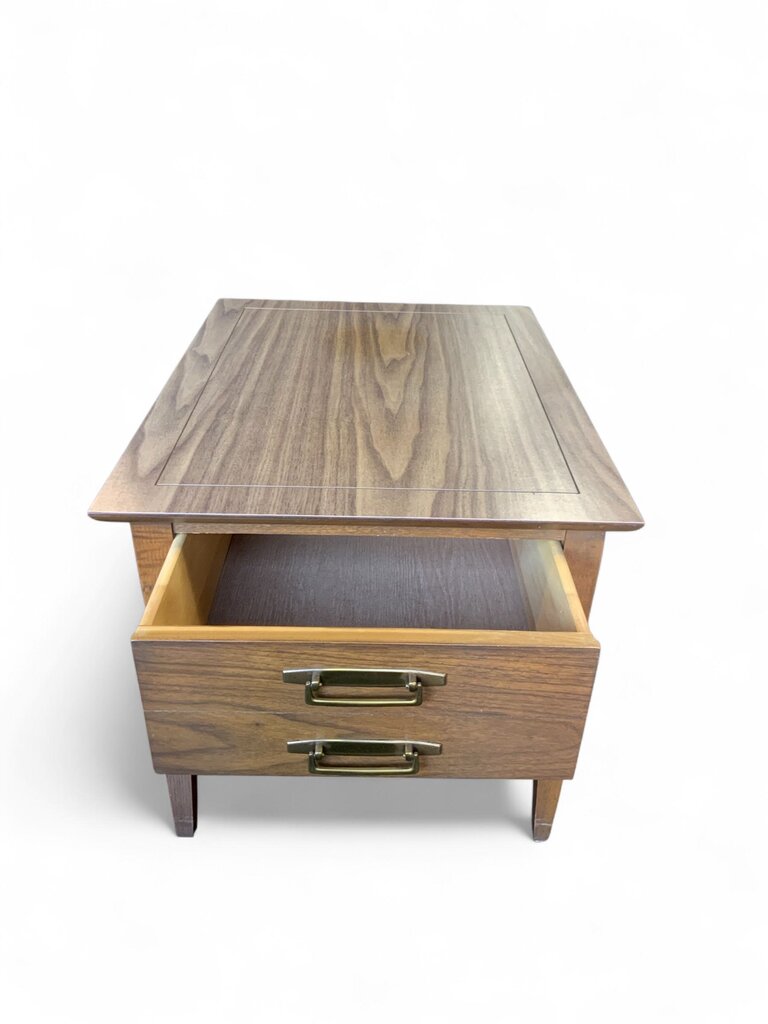 2 Drawer MCM Formica Side Table