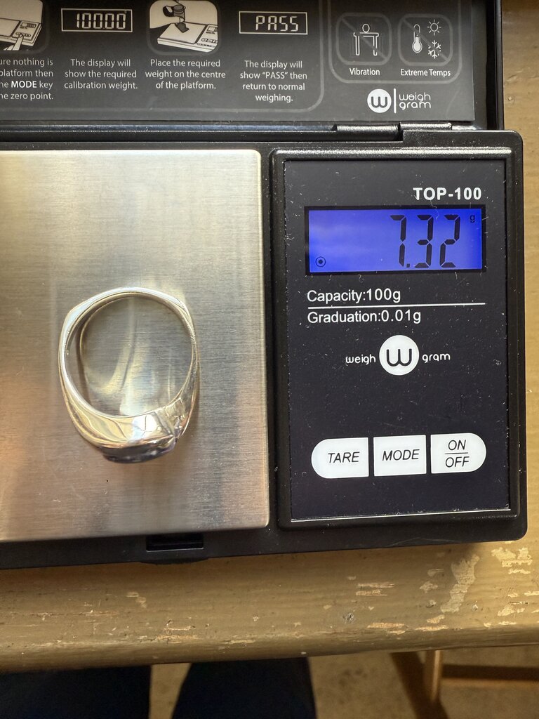 Sterling Silver Comfort Band Ring w/Navy Blue Stone Size 9 /ro