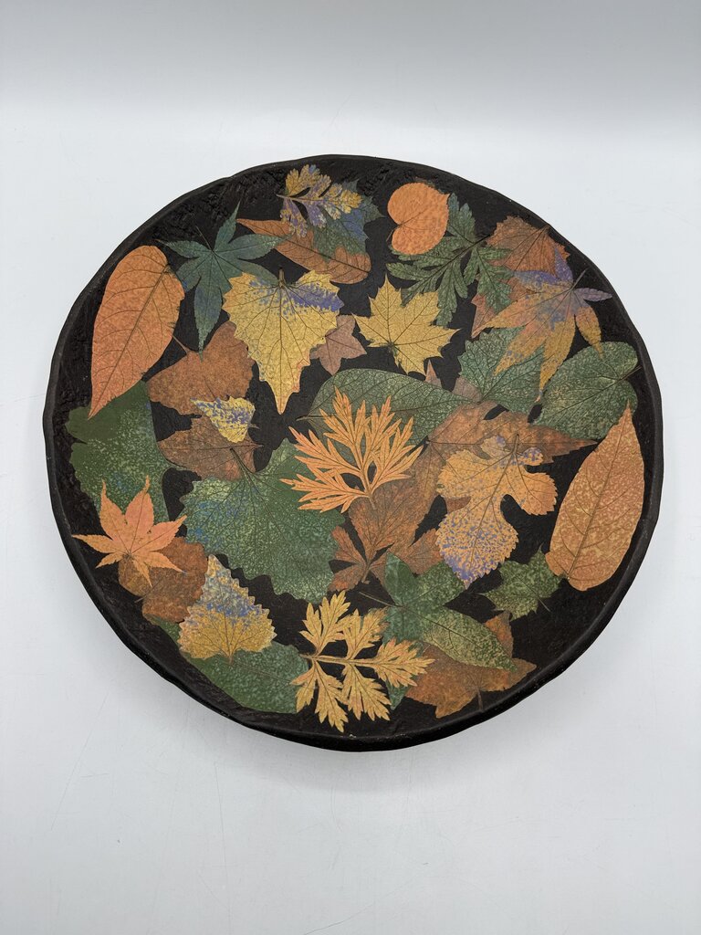 Petrified Forest Pottery Multi Leaf Handmade Bowl Signed /ro