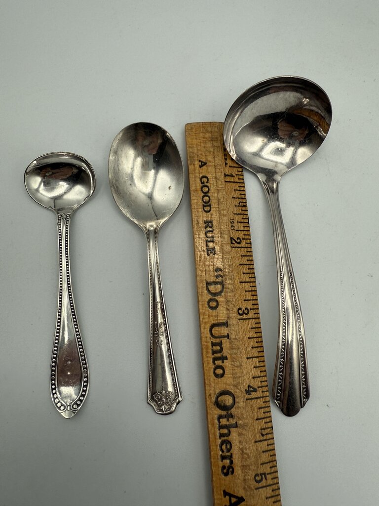Lot of 13 Silver Plate Petite Serving Utensils /ro