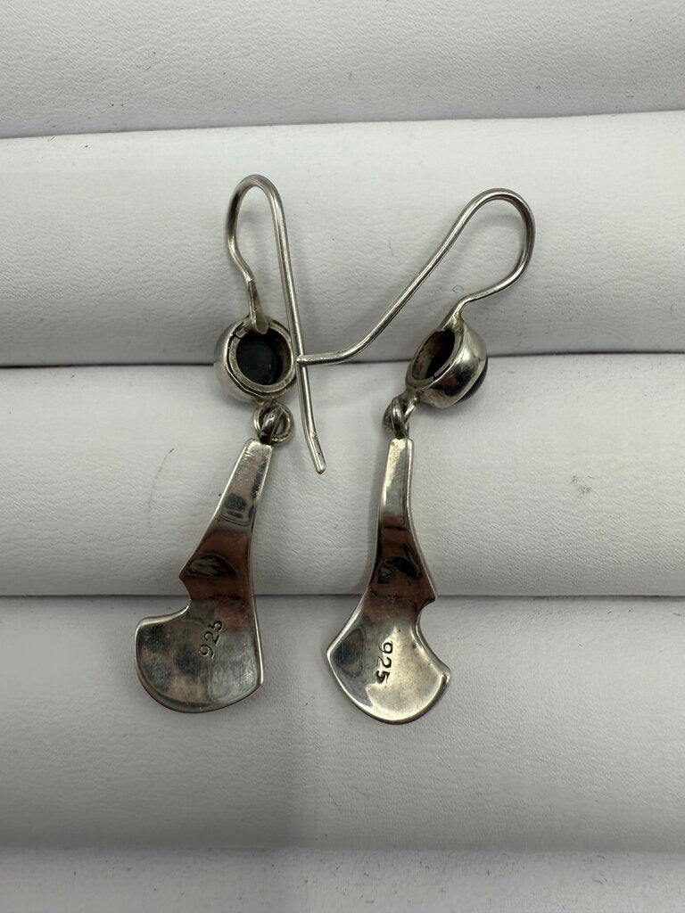 Sterling Silver Oblong Pendant Clear Crystal Gemstone Mount Slide Bail /ro