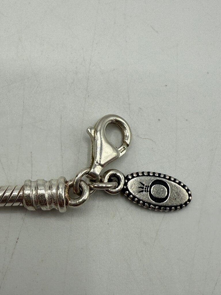 Genuine Pandora Moments Snake Chain Bracelet w/Safety Chain 925 Sterling /ro