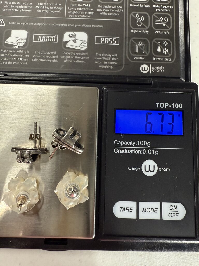 Set of 2 Sterling Silver Post Pierced Earrings Birkenstocks & MOP Flower /ro