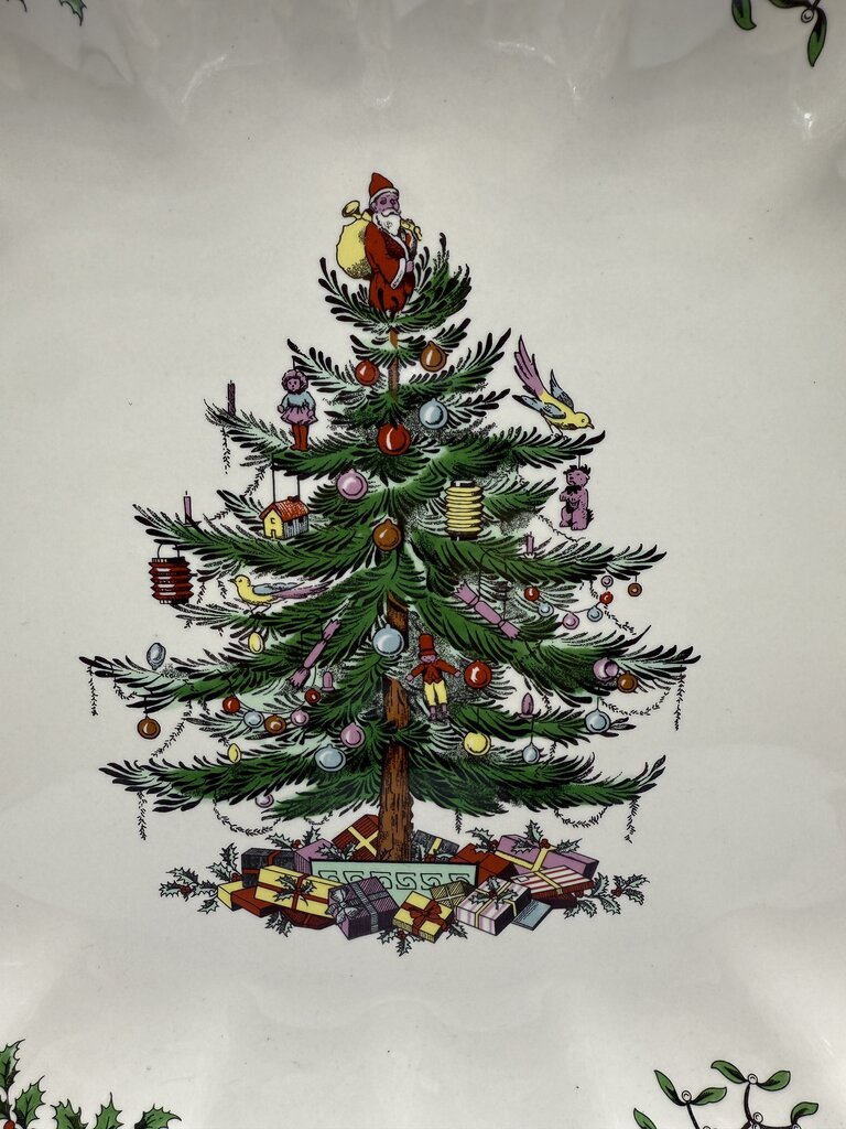 Spode Christmas Tree Large Scalloped Oval Serving Tray /rb