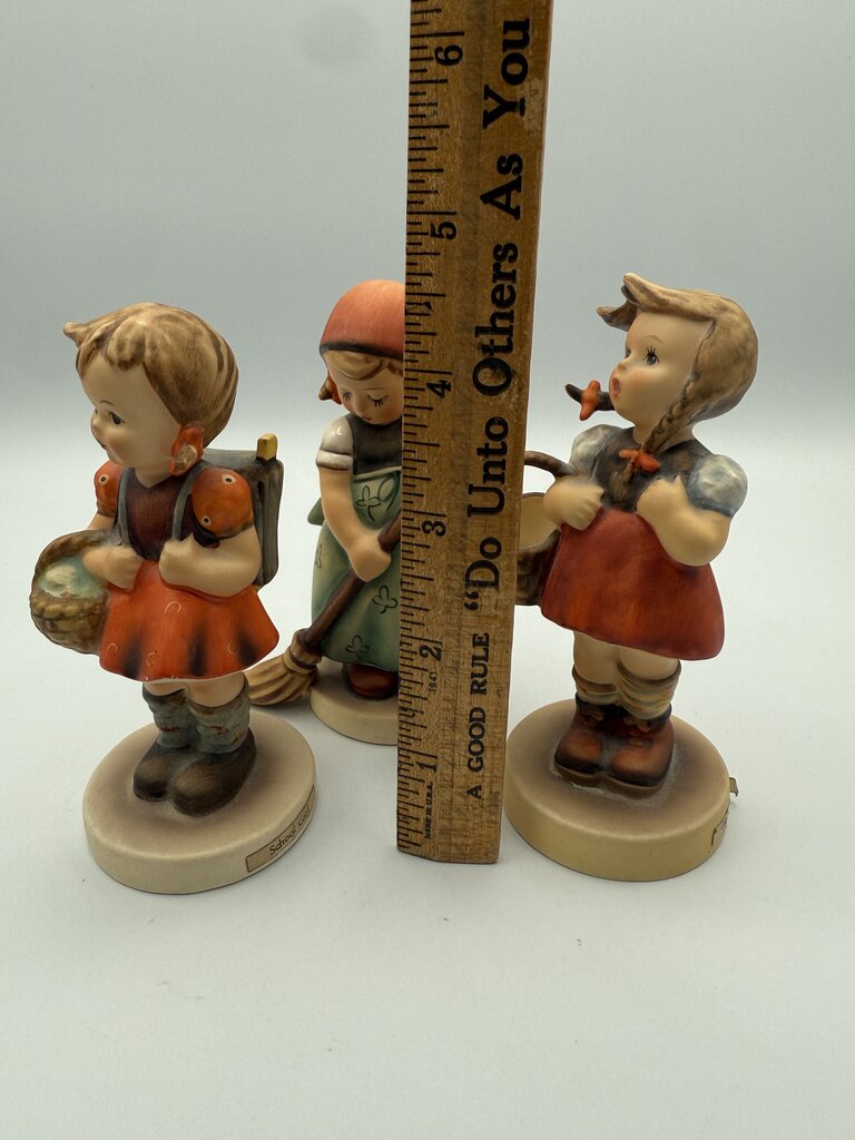 Set of 3 VTG Goebel M.J Hummel Girls Little Sweeper, Little Shopper, School Girl /roh