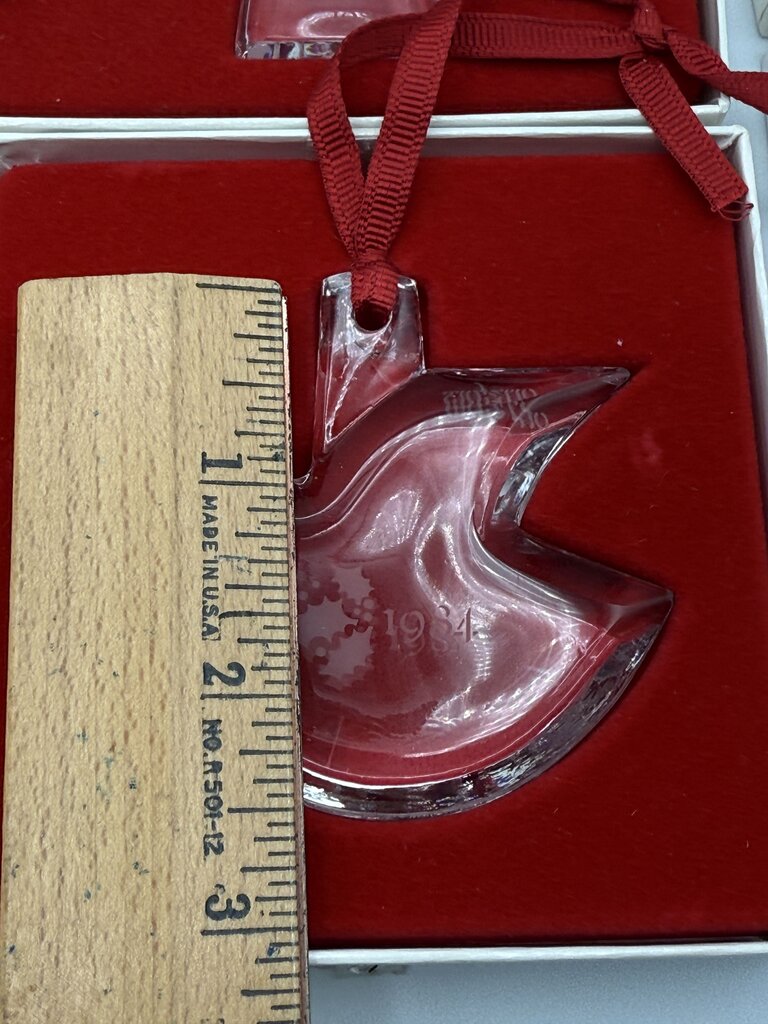 Lot of 6 VTG Orrefors Crystal Christmas Ornaments 1984-89 w/Box /ro