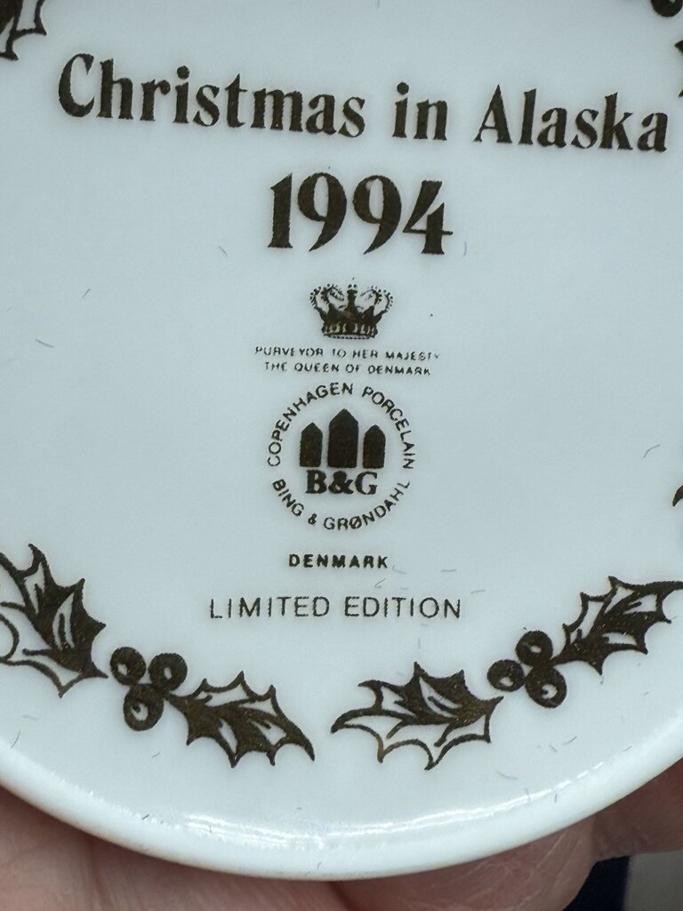 VTG Set of 5 Bing & Grondahl Copenhagen Cobalt Blue Porcelain Ornaments /ro