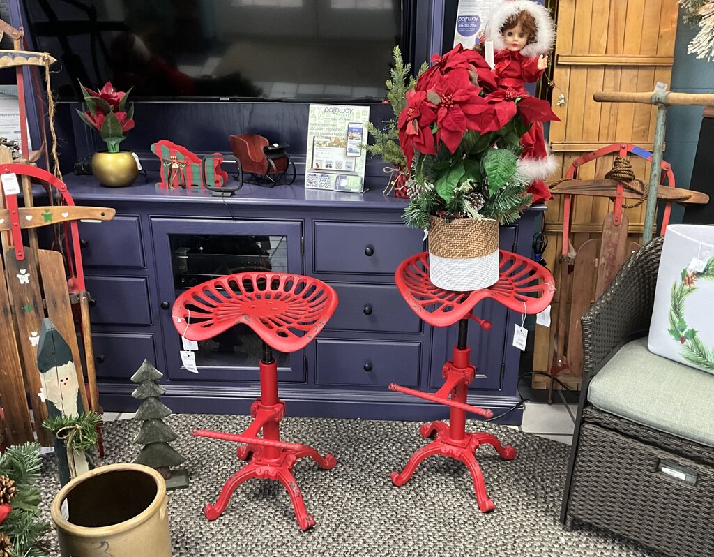 Diwhy Red Industrial Tractor Set Bar Stool