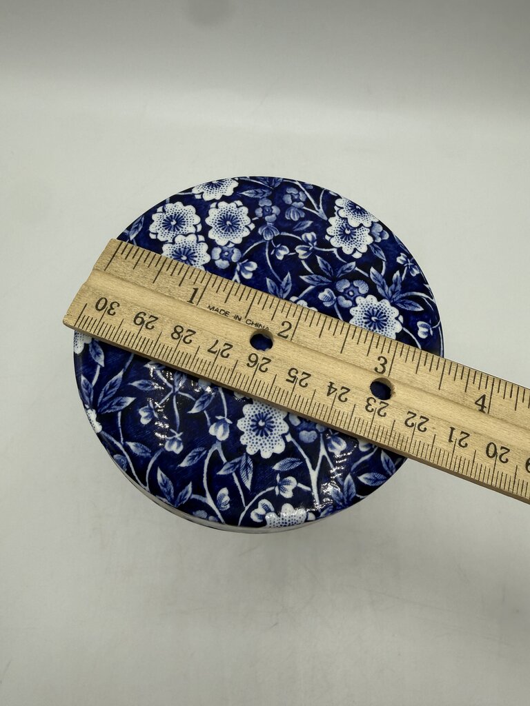 Stafforshire England Calico Blue Floral Cannister Transferware 6” /ro