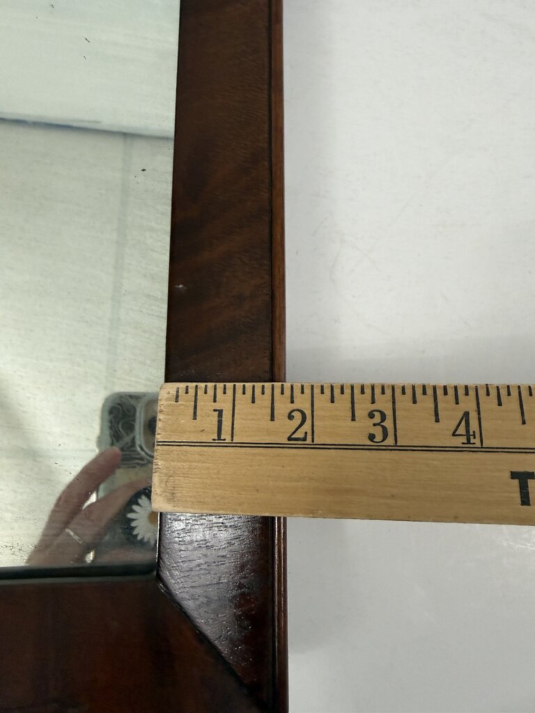 Antique Dresser Top Wood Framed Mirror 13.5” x 8.75” /roh