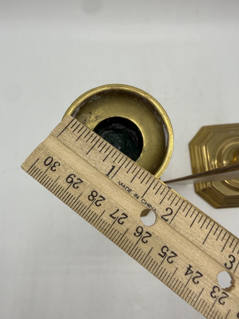 VTG Set of Brass Candlestick Holders 8.5” tall Octagon Base /rw