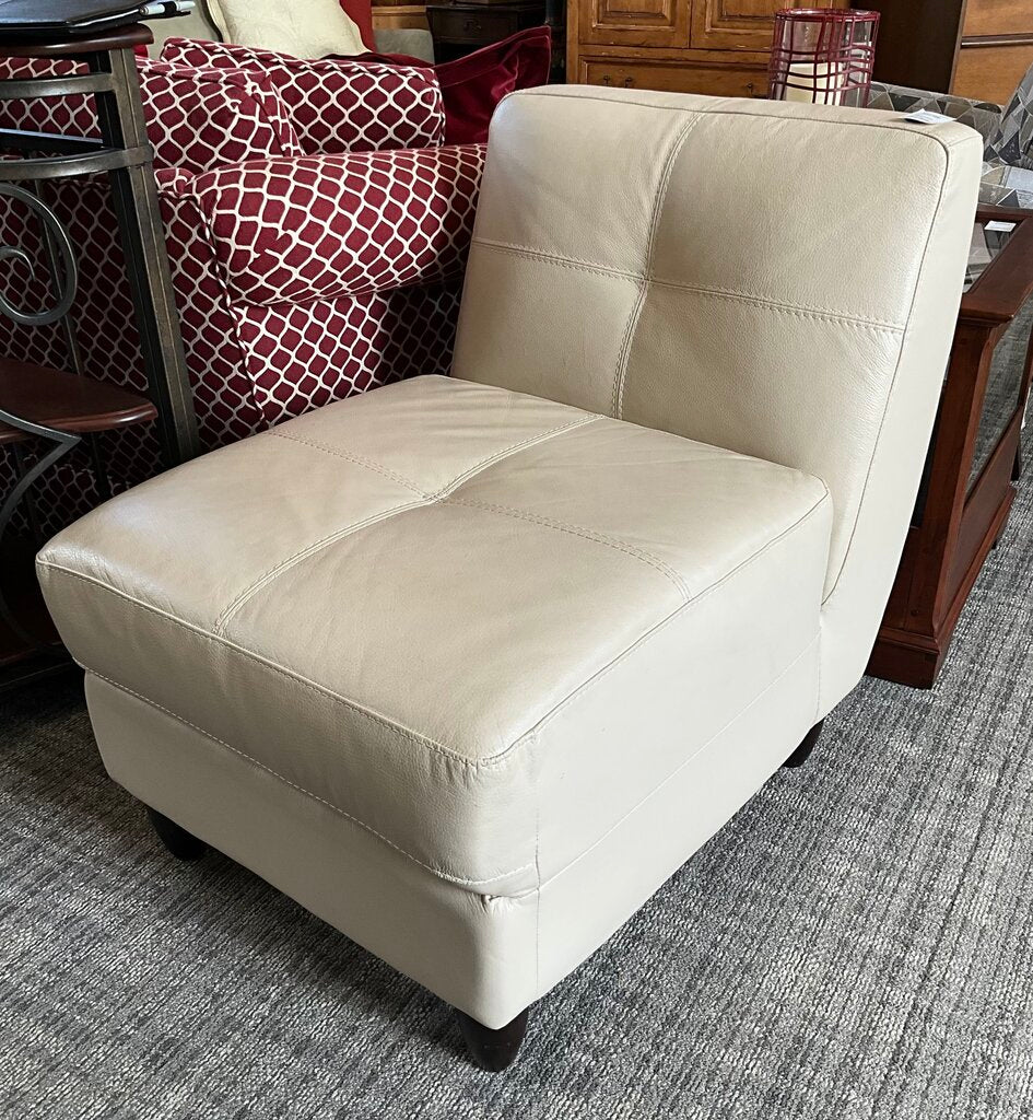 White Leather Accent Chair