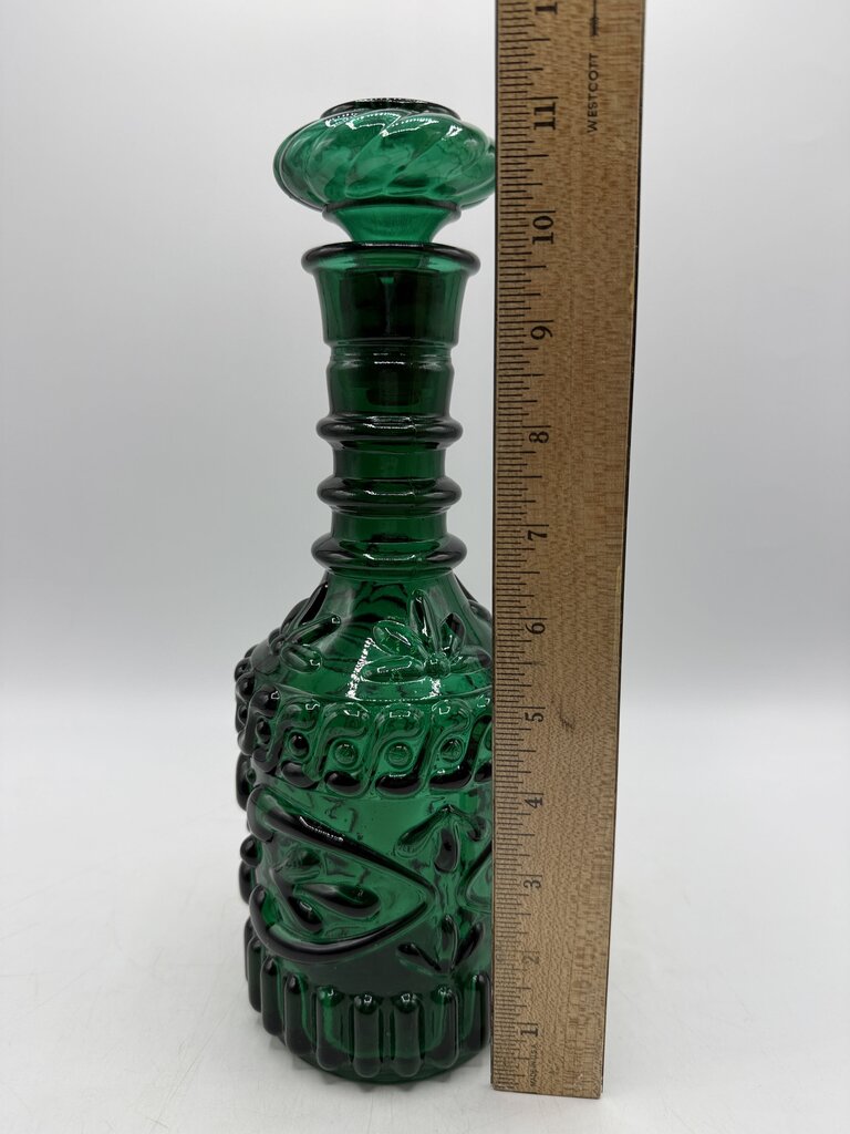 VTG Emerald Green Jim Beam Decanter w/Stopper /rw