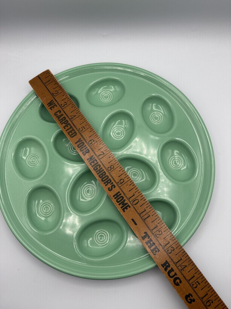 Retired Fiestaware Sea Mist Green Devil Egg Plate 13.25” /rb