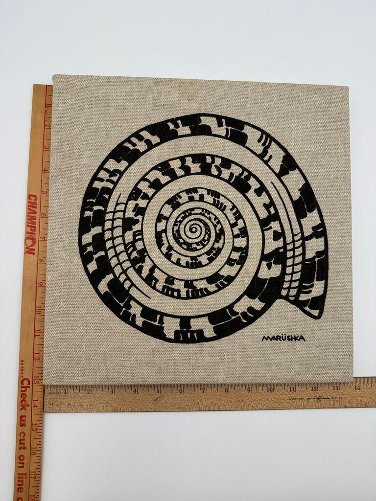 Marushka 13” x 13” Scallop Shell Textile Silk Screen Print /rw