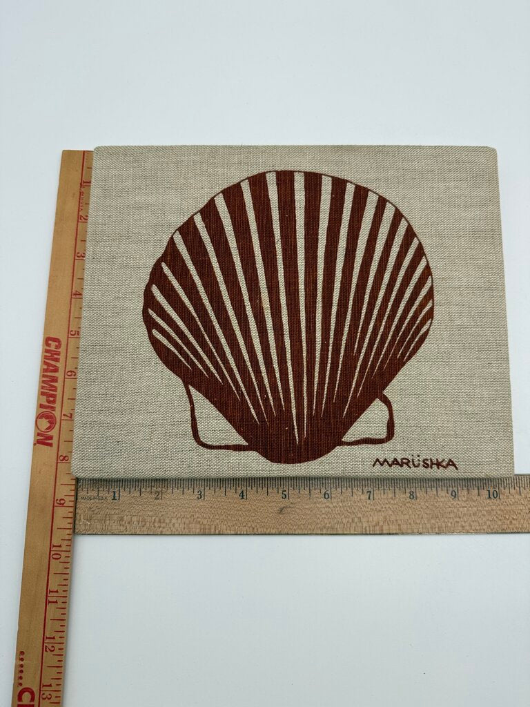 Marushka Scallop Sea Shell Textile Silk Screen Print 10” x 8” /rw
