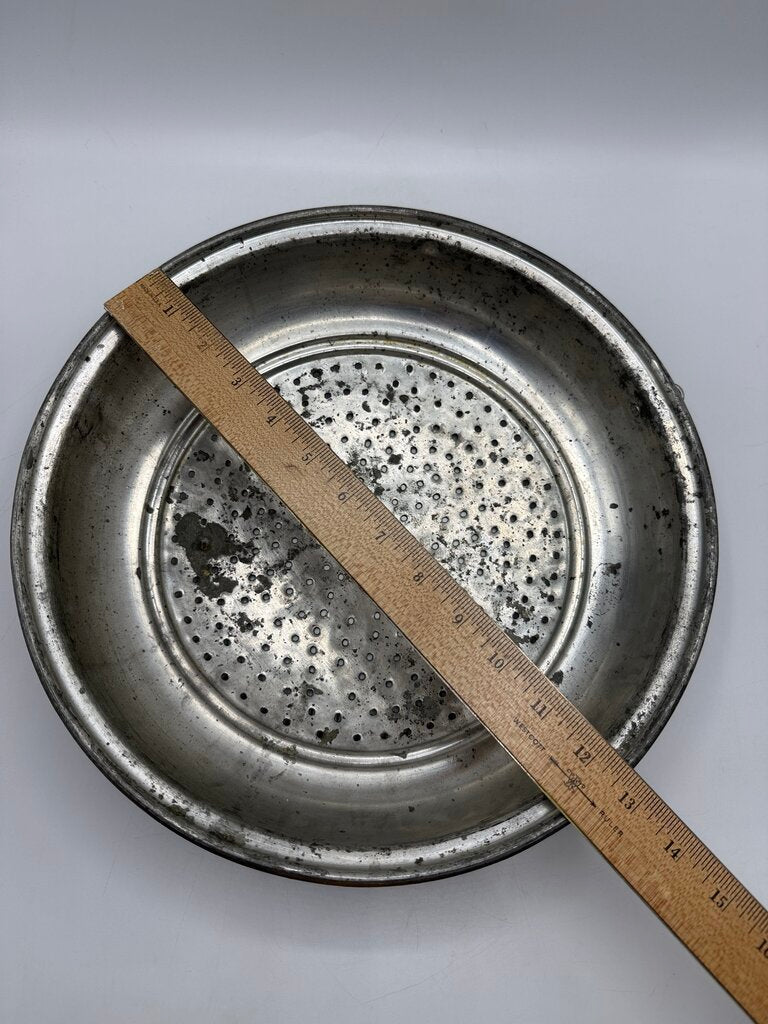 Antique Copper Colander Strainer 12” Display Farmhouse /rw
