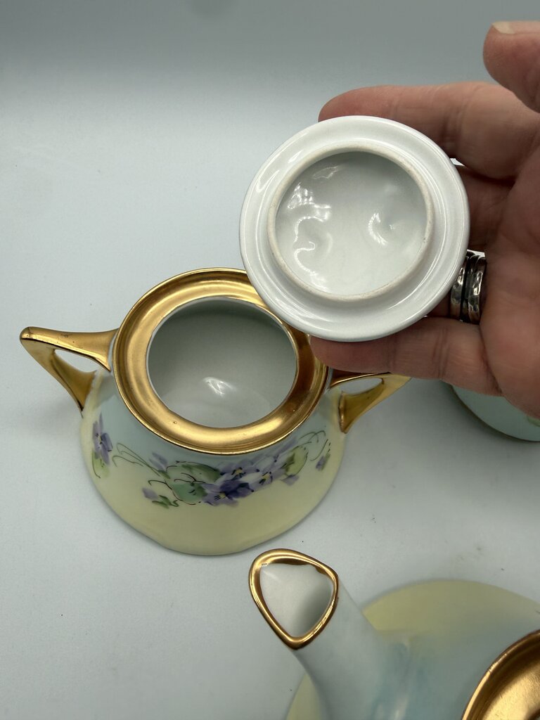 Antique Z.S. & Co. Bavaria Porcelain 5 pc. Tea Set Violets /ro