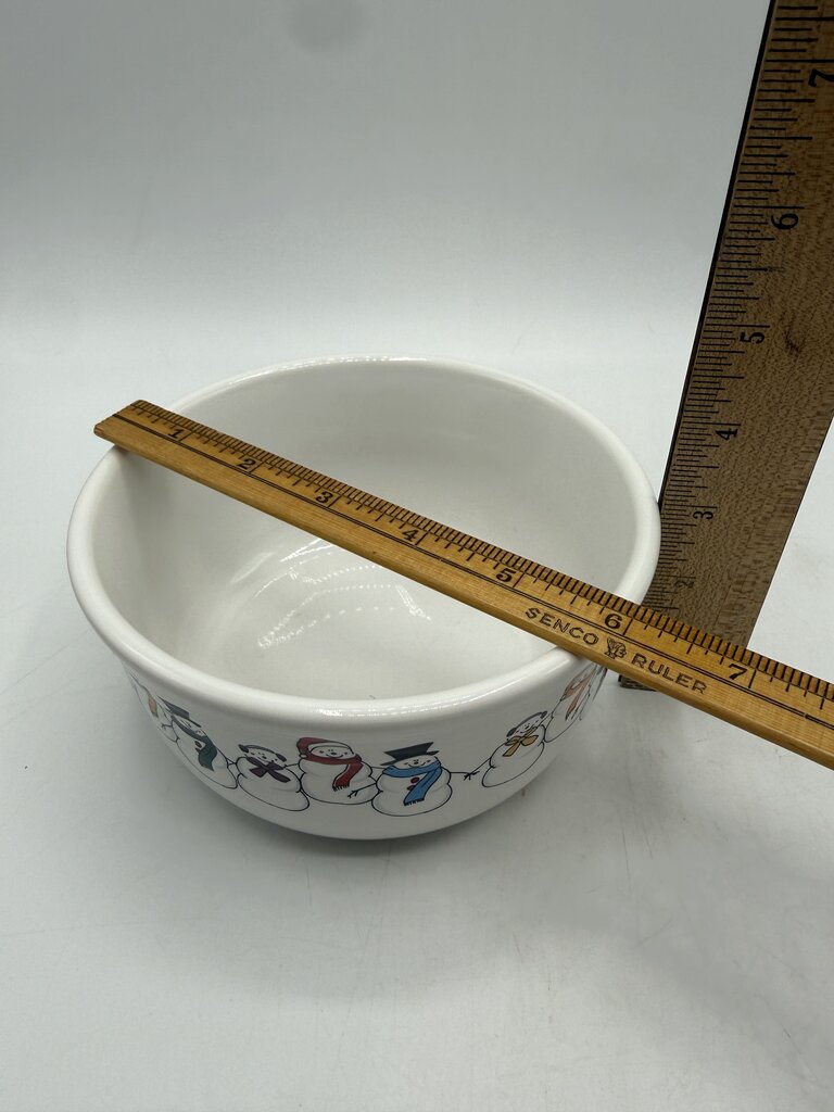 Homer Laughlin Fiestaware White Snowmen Gusto Bowl /rc