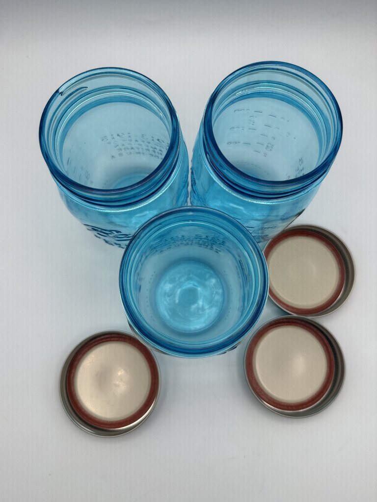 Set of 3 Ball Blue Perfect Mason Jar Pint 100 Years /roh