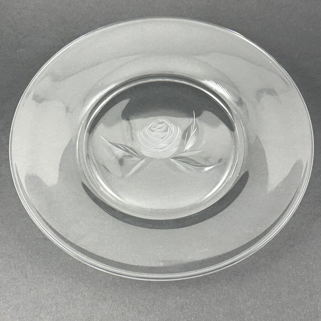 Set Of 4 Vintage Rose By Fostoria 71/2 Inch Salad Plates /cb