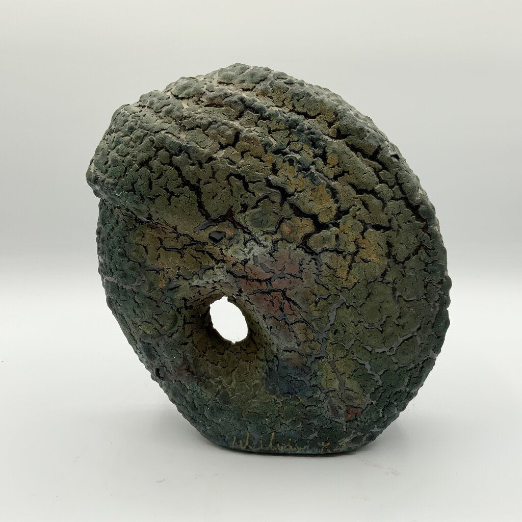 William KJ Lava Glaze Raku Art Pottery Vase /ah