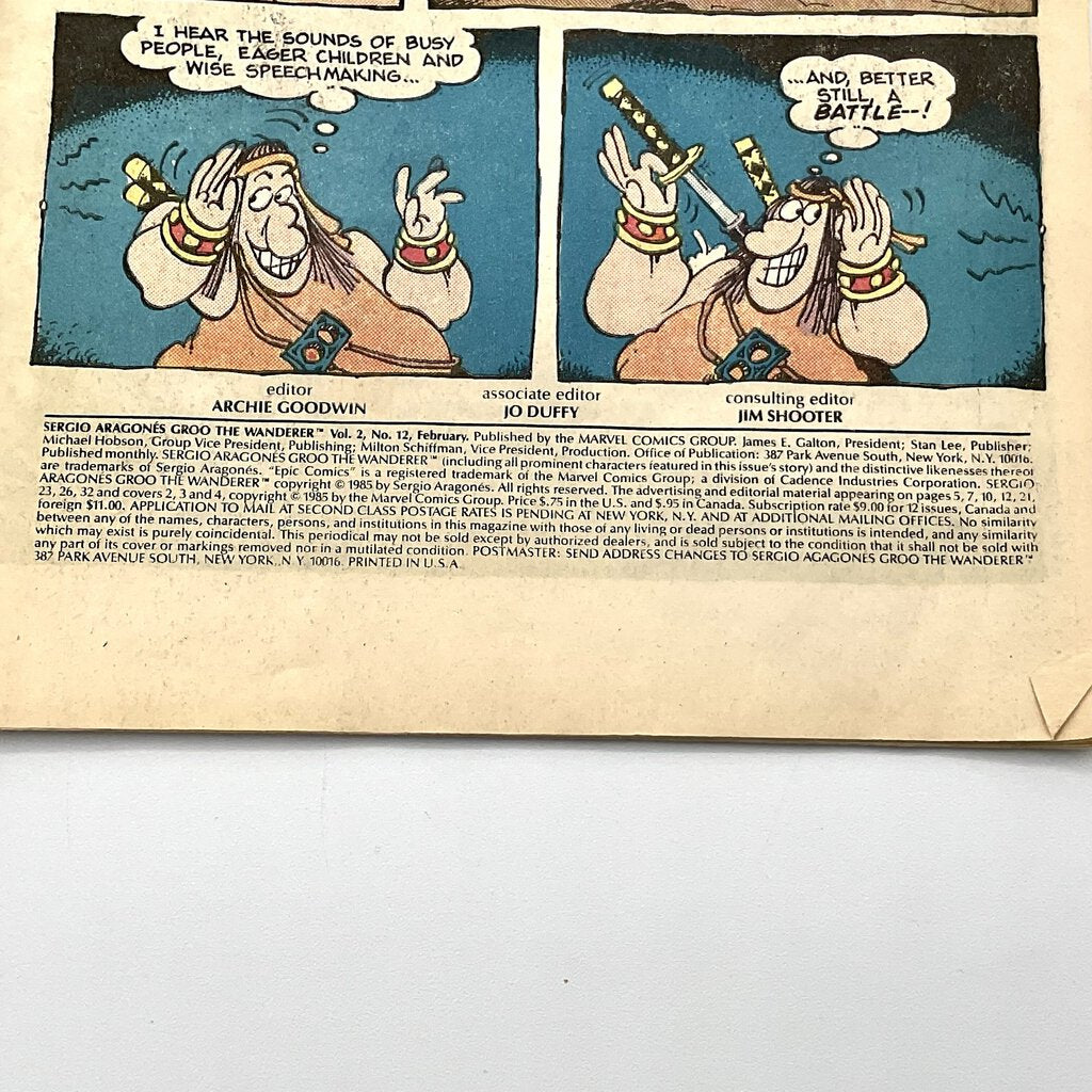 Sergio Aragon’s Groo The Wanderer #12 Comic Marvel /ah