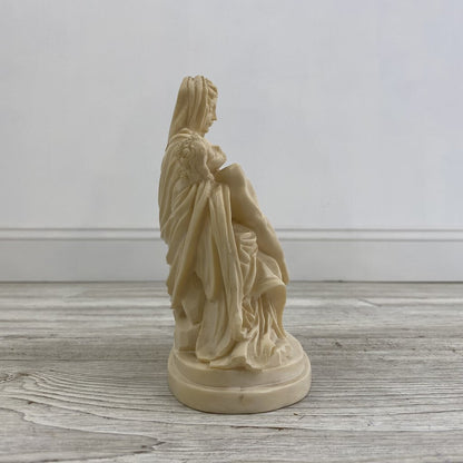 Vintage Stone Composite Pieta Sculpture; Mother of Christ Figurine /bh