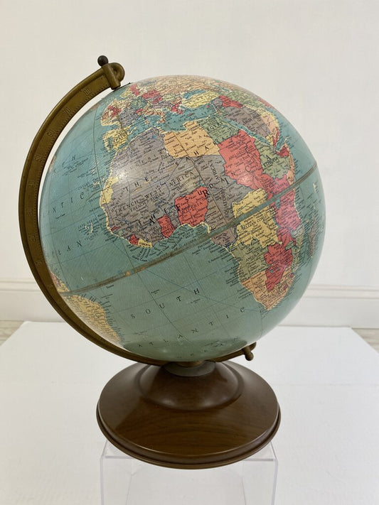 Replogle 12 inch Precision Globe Metal Raised Wood Grain Base /r