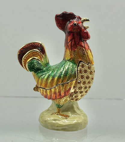 Collectible RUCINNI Hinged Rooster Trinket Box /b