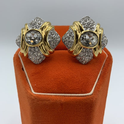 Vintage Jacobson’s Pavé Rhinestone Clip-on Earrings /hg