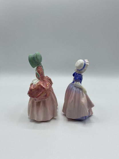 Royal Doulton Bone China Figurine Set of Two 5” tall “Bo Peep & Dinky Do” /rw