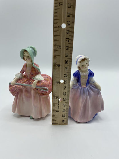 Royal Doulton Bone China Figurine Set of Two 5” tall “Bo Peep & Dinky Do” /rw