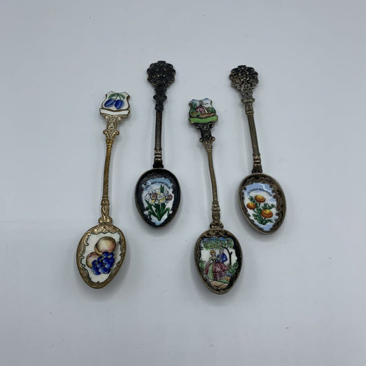 Lot of Vintage Czechoslovakian and German Souvenir Spoons /hg