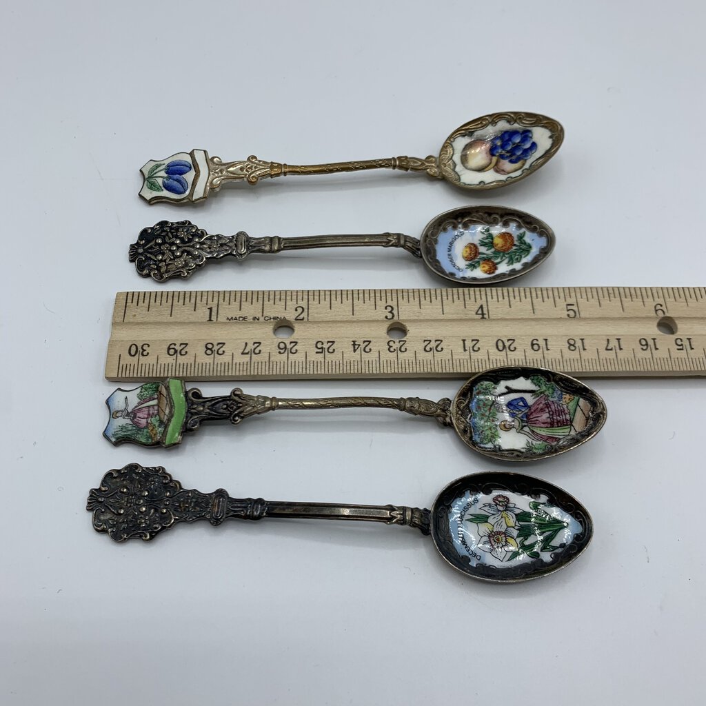 Lot of Vintage Czechoslovakian and German Souvenir Spoons /hg