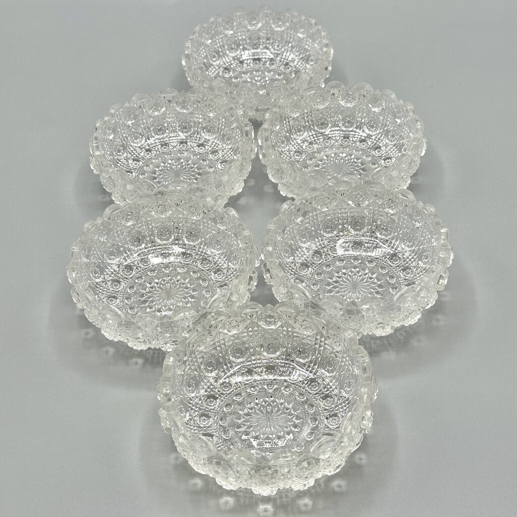 Set OF 6 Vintage EAPG Westmoreland Glass Fruit Dishes #909 Lacy Daisy