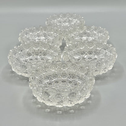 Set OF 6 Vintage EAPG Westmoreland Glass Fruit Dishes #909 Lacy Daisy