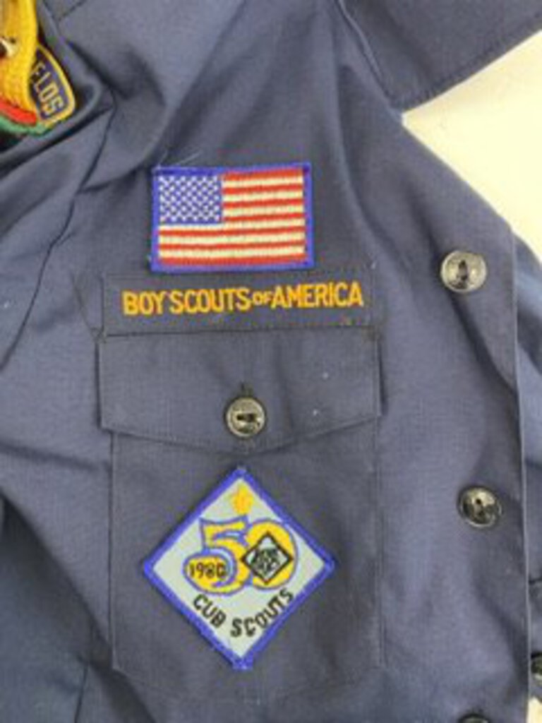 Vintage Boy Scouts of America Blue Long Sleeve Uniform Youth Shirt + Cub Scout Shirt /roh