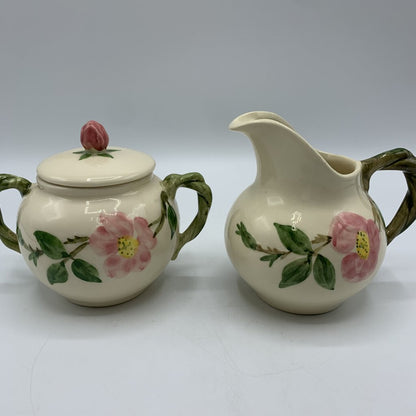 Vintage 1940s Franciscan “Desert Rose” Sugar and Creamer Set /hgb