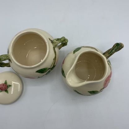 Vintage 1940s Franciscan “Desert Rose” Sugar and Creamer Set /hgb