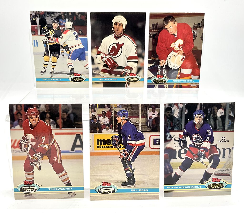 Lot of 199ea 1991 Topps Stadium Club Hockey Trading Cards and 3 Checklist Cards /ah