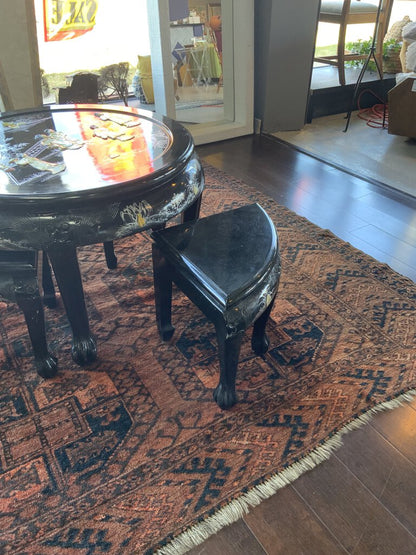 Chinese Oriental Coffee Table with Four Stools