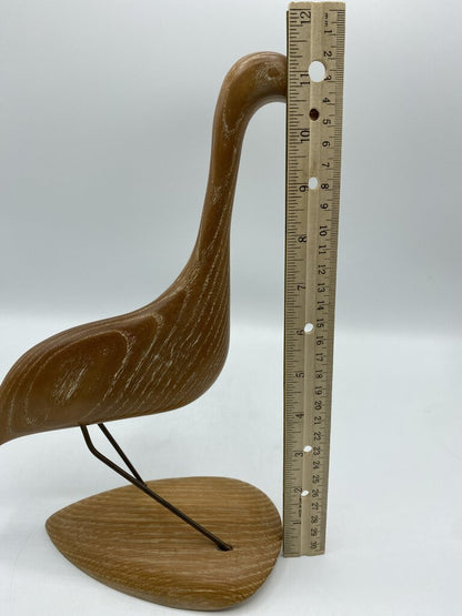 MCM Wood Carved Sea Bird Sculpture on Stand /ro