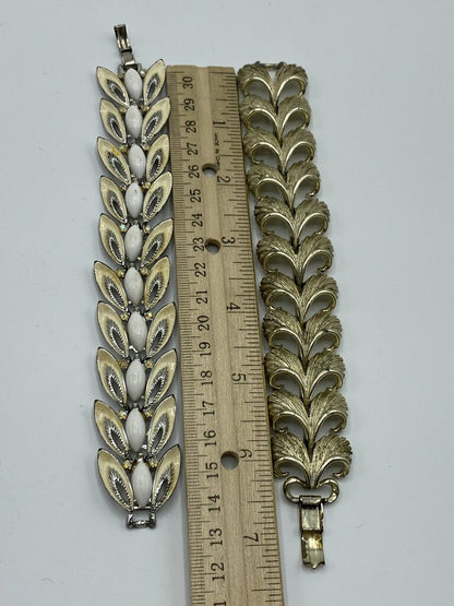 Vintage Costume metal Jewelry set of 2 Bracelets- Lisner-
