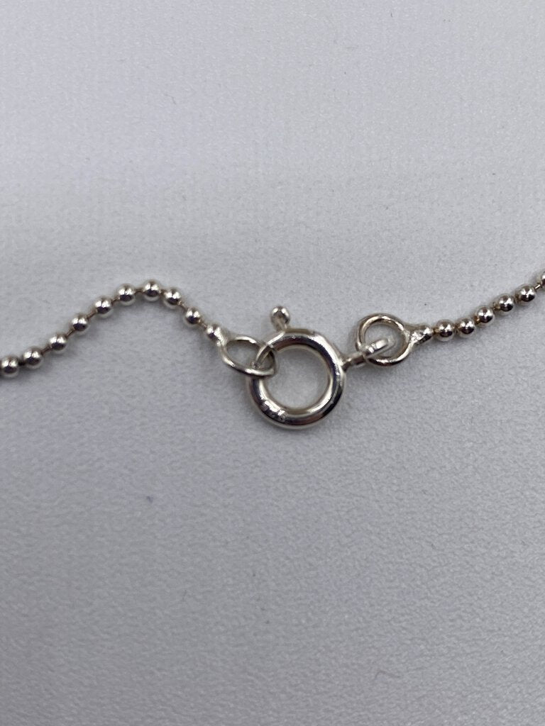 .925 Sterling Silver Calla Lily Pendant 18” Bead Ball Chain /ro