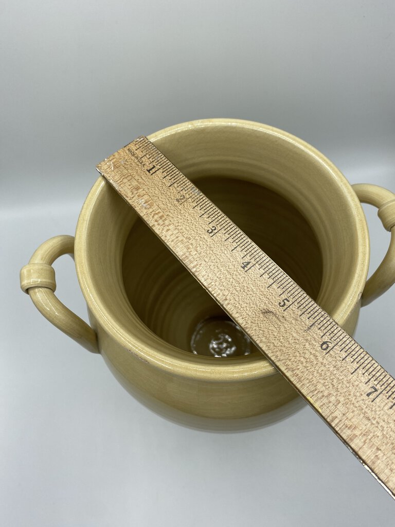 Large Ceramic Beige Two Handled 12.5” Urn Made in Italy /r