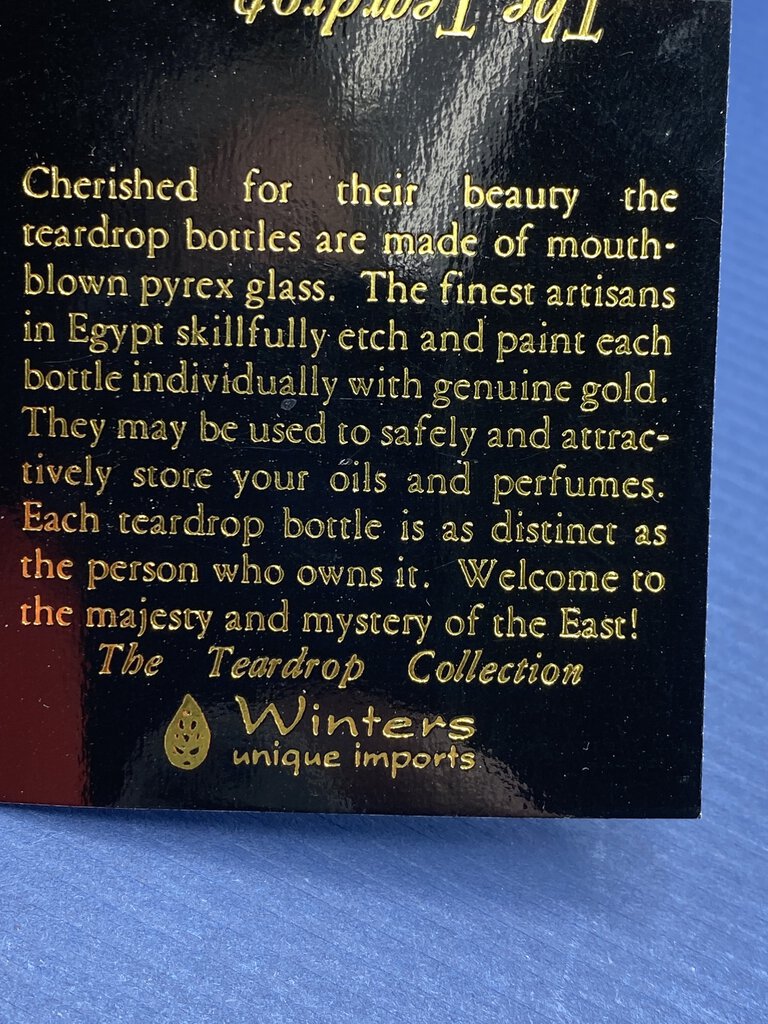 Winter Unique Imports from the Teardrop Collection mini Perfume Bottle in Box /ro